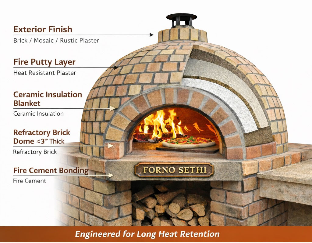Fixed Brick Wood Fired Pizza Oven