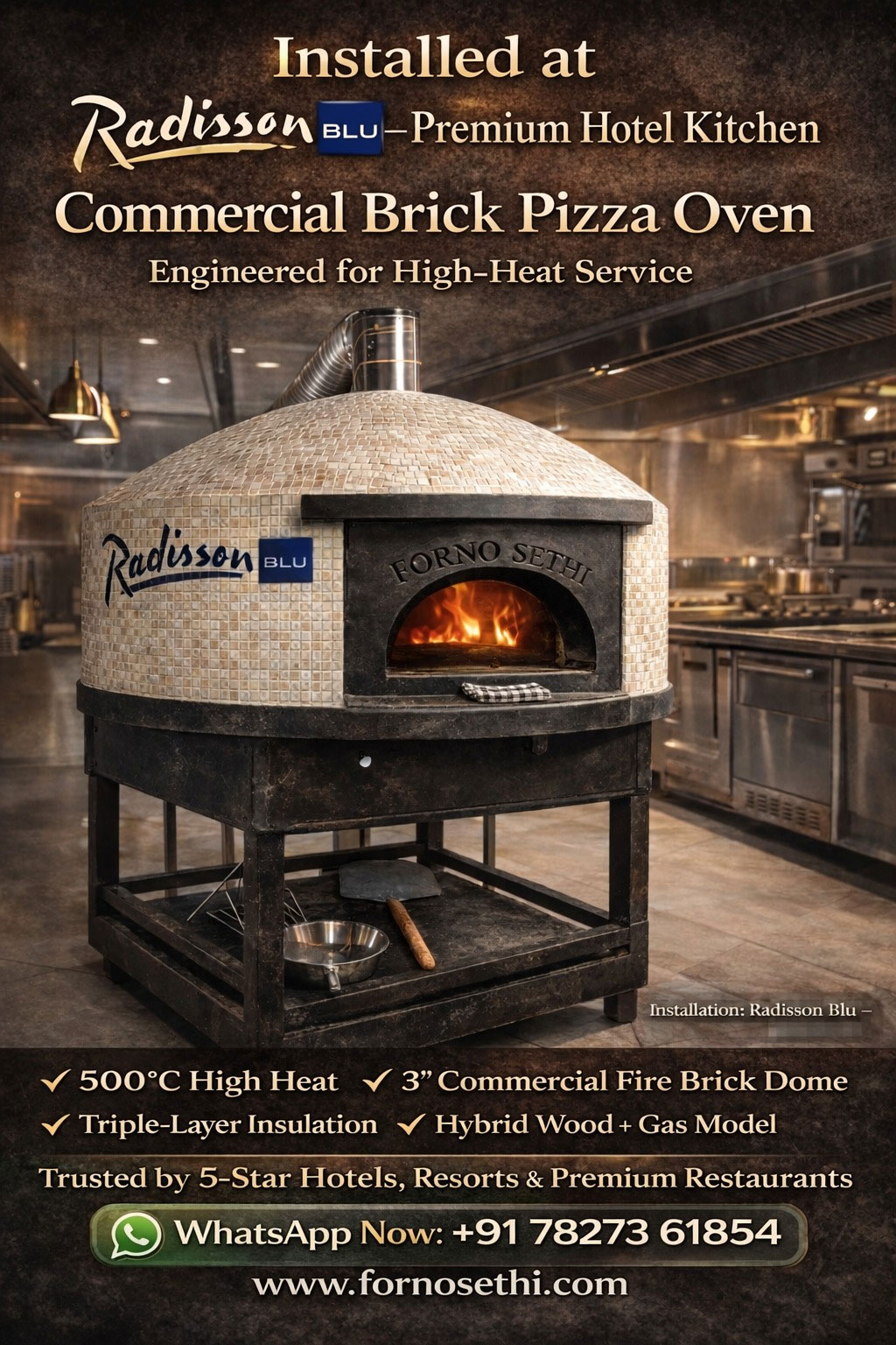 Commerical brick pizza overn Installed at Radission Blue